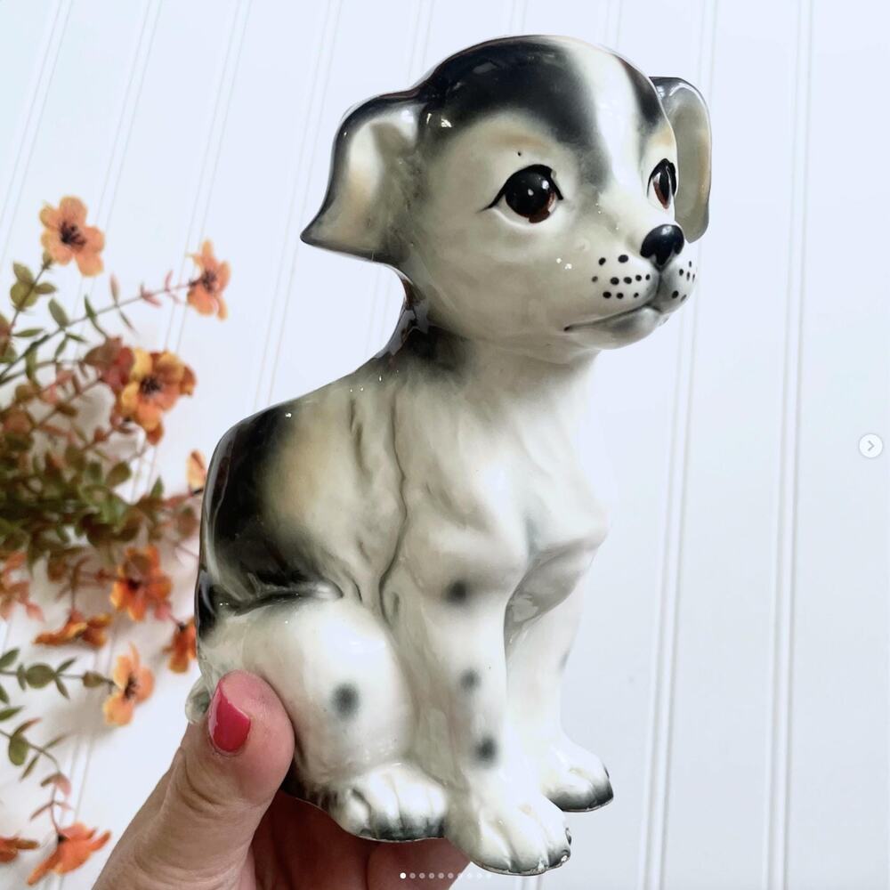 Vintage Relpo Planter Dog Puppy Baby Nursery Sweet Desk Organizer Holder Japan